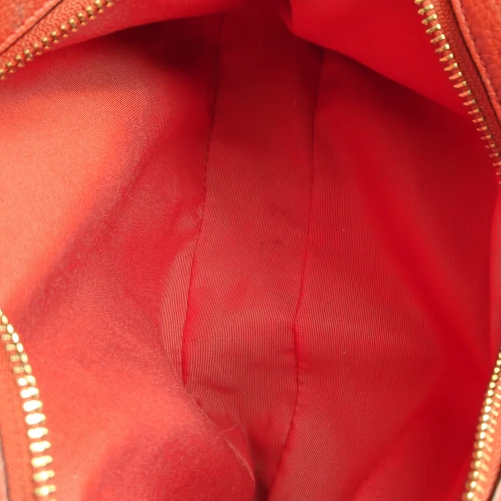 Coach Madison Phoebe Red-Orange Pebbled Leather Slouch Shoulder Bag